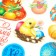 Waffle pictures edible "bright Easter" for Easter cakes, cupcakes, 1 sheet A5