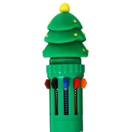 Automatic ballpoint handle 10 color, rod 0.7 mm, "New Year", mix-5