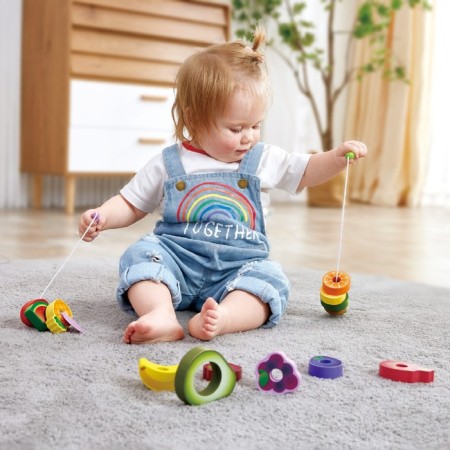 Wooden lacing "Funny caterpillars", 14 items-9
