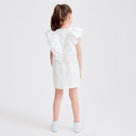 Платье для девочки MINAKU: Cotton Collection цвет белый, рост 140-2
