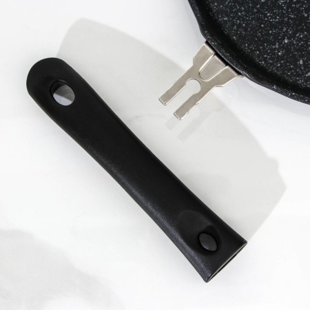 Pancake pan, d = 22 cm, plastic handle, anti -stick coating, dark marble color-4