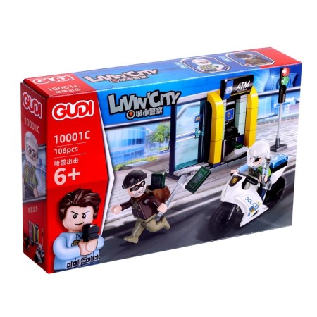 Block designer for boys Police "Pucked on a motorcycle", 106 parts-1
