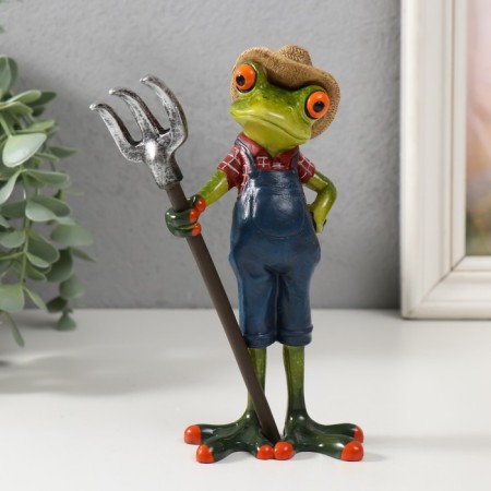 Souvenir Polystone Lak "Frog with Power" 4.5x7.5x16 cm