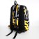 School backpack from textiles on lightning, 3 pockets, yellow color