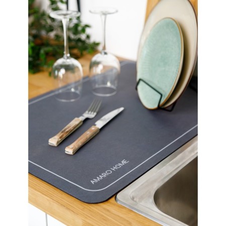 Dishes for dishes with the absorbent effect of Amaro Home, 40x60cm, color wet asphalt-13