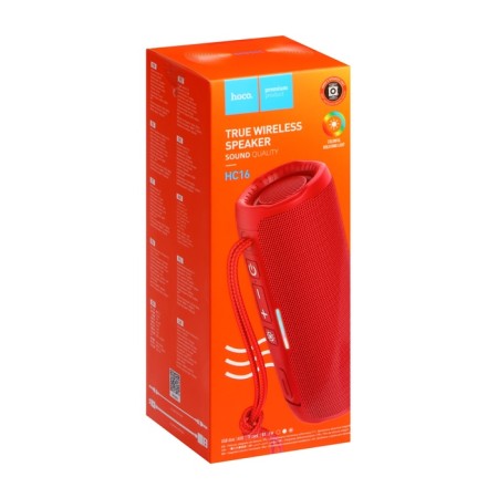 Portable column Hoco HC16, 10 W, BT 5.3, FM, AUX, 1200 mAh, red-8