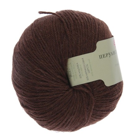 Yarn "Peruvian Alpaca" 50% Alpak, 50% Merinos. Sechers 150m/50g (251 brown)-1