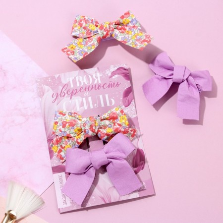 Hair hair clip with a bow "Your Confidence and Style", 11 x 8 cm