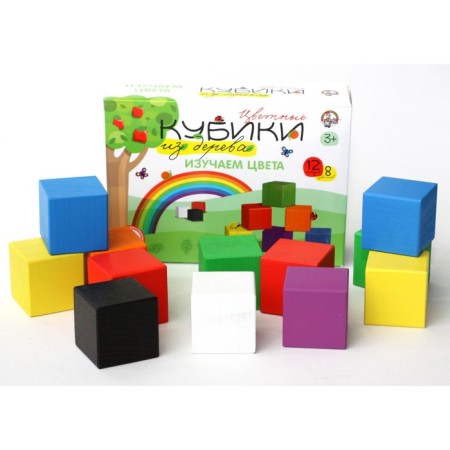 Wooden cubes “Studying colors” 12 pcs (8 centers)