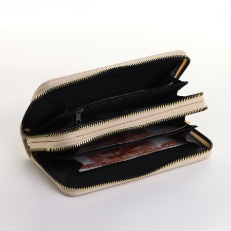 Women's wallet on lightning, beige color-3