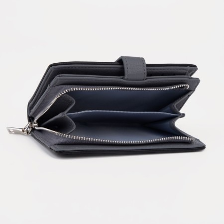 Women's wallet on a magnet, black color-4