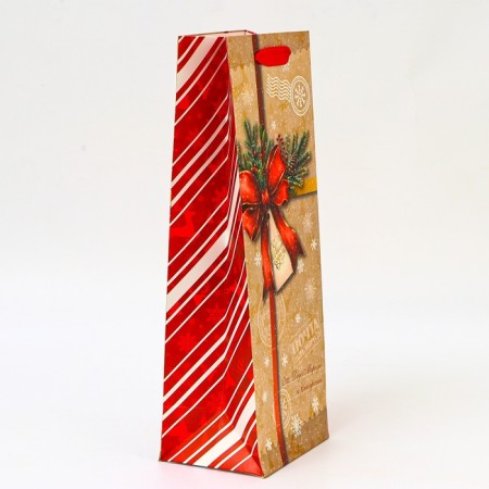 New Year. New Year's gift package for the bottle "Post", 13 x 36 x 10 cm.-1