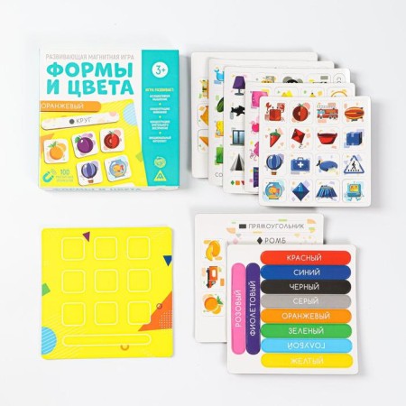 Developing magnetic game "Forms and colors", 3+-1