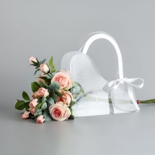 Carriage for flowers with tape, 30x25x12 cm, white