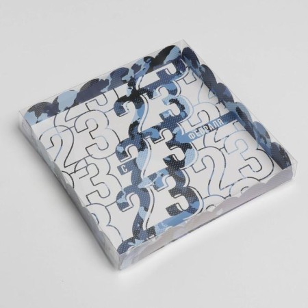 Cookie box, confectionery packaging with PVC lid, February 23, 21 x21 x 3 cm-1