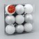 Set of balls plastic D-6 cm, 9 pcs "Frosty patterns" white, silver