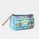 Cosmetic bag with a handle, a blue color