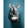 Figure "Head of the rhino", polystone, 71 cm, silver color