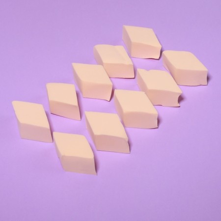 Makeup sponge "Rombs", set - 10 pcs, 4.5 × 2.5 cm, beige color-5
