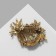 Brooch "Pumpkin" with corn, color orange-green in black gold