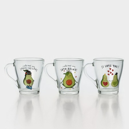 Glass Avocado Glass, 250 ml, MIX drawing-5