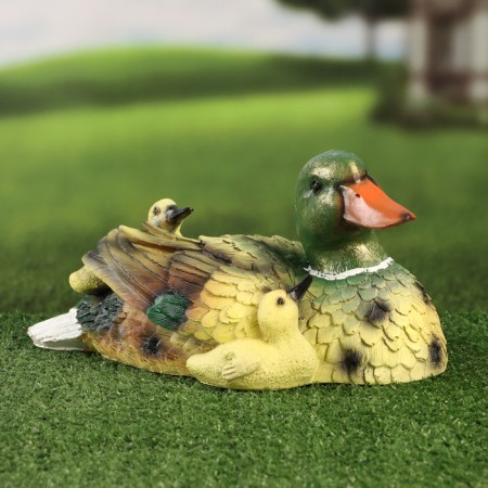 Garden figure "Duck with ducklings" 14x30cm
