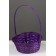 Wicker basket 20 x 20 x 9 cm, handle h = 25 cm, purple