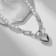 The necklace with pearls "heart", white color in silver, 37 cm