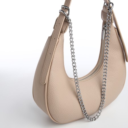 Bag Women's Sobo on the zipper Textura, average size, beige color-5