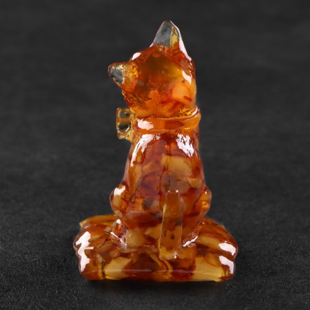 Сувенир "Кот с бантом", янтарь-2