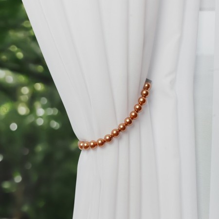 Picking for curtains “Pearl beads”, D = 1.5 cm, 30 cm, brown color-3