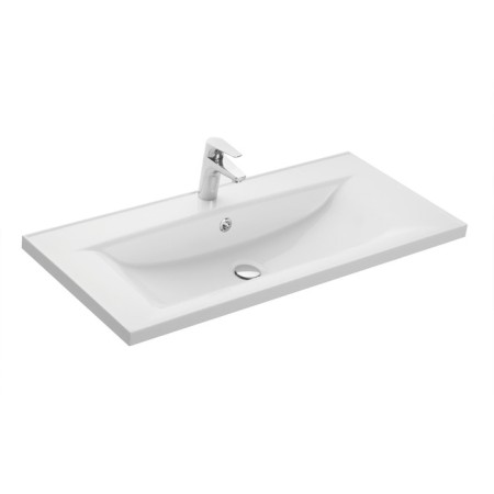 Marble shell Aquaton Iris, 100 cm, white color