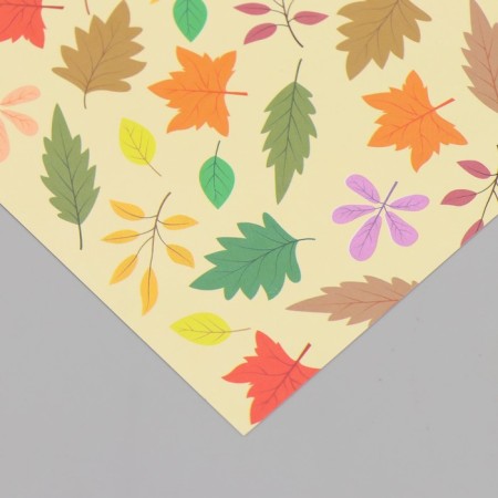 Scrapbooking paper bilateral "leaves" density 180 grams set 10 pcs 15.5x17 cm-4