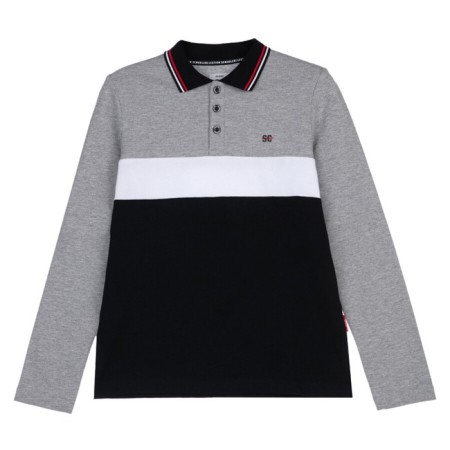 Polo for a boy with a long sleeve, height 128 cm-4