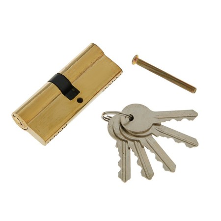 Cylinder mechanism, 80 mm, English key, 5 keys, color gold