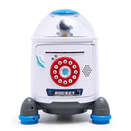 The piggy bank "Rocket", light, sound, sucks bills, white color-1