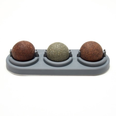 A toy for cats from cat mint "rotating balls" based on, 14 x 6 cm, gray-3