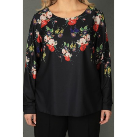 Female blouse, size 54, black color-8
