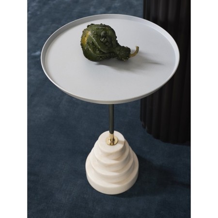 Coffee table Sustainable, 377 × 377 × 530 mm, gray / white color-1