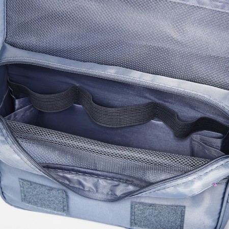 Velcro cosmetic bag, with hook, gray color-3