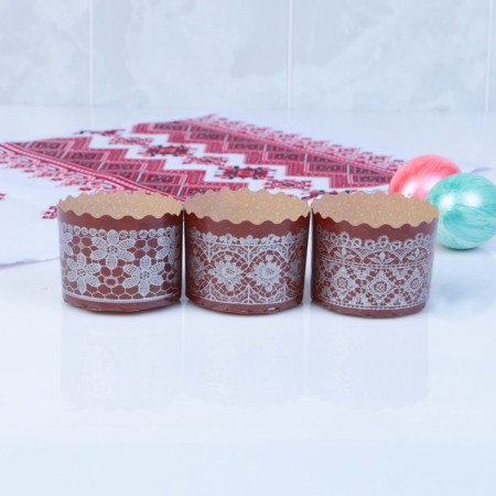 Paper form for cupcake, muffin and kulich "Lace Silver Mix" 60x45mm,-1