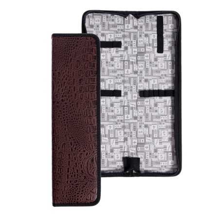 Penal for brushes, 390 x 120 mm, 5k390 "inspiration", leatherette, anaconda print, brown-4