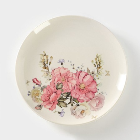 Porcelain plate "Pink flower", D = 27 cm
