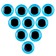 Elose -based eyes, set of 10 pcs., Size 1 pc. - 16 mm, blue color