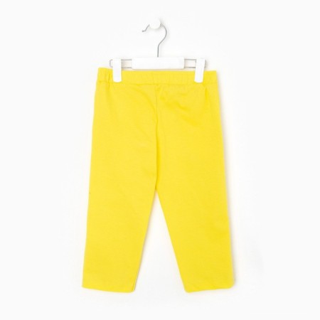Suit for a girl (T -shirt, breeches), lemon color, height 110 cm-4