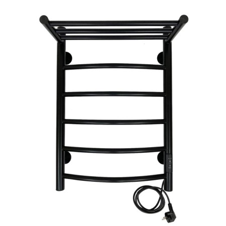 Electric towel "Sanprise" Classic P6, 400x600 mm, with a shelf, a university, black-1