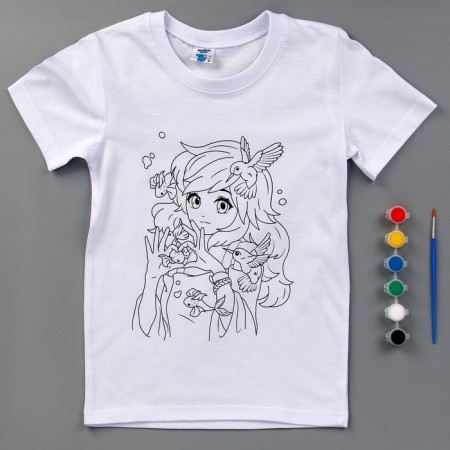 Set for creativity T-shirt-coloring "Anime Girl", size 128-134 cm-3