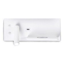 Wall -bearing LED LED with a switch, USB and wireless charging Ambrella Light, Wall, FW2971, LED, 5 W, 600LUM, 3000K, Color white sand
