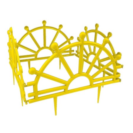Decorative fence, 32 × 280 cm, 7 sections, plastic, yellow, "helm"-8