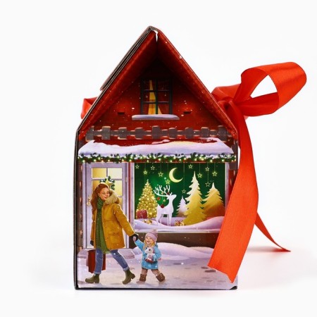 Box a gift New Year's folding "City Life", 15 x 18 x 10 cm, New Year-3